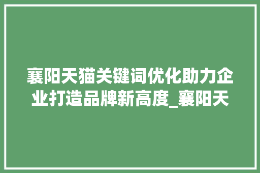 襄阳天猫关键词优化助力企业打造品牌新高度_襄阳天猫关键词优化