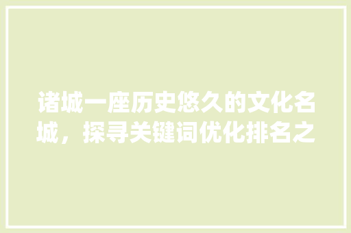 诸城一座历史悠久的文化名城，探寻关键词优化排名之路_诸城关键词优化排名