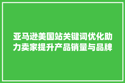 亚马逊美国站关键词优化助力卖家提升产品销量与品牌影响力_亚马逊美国站关键词优化