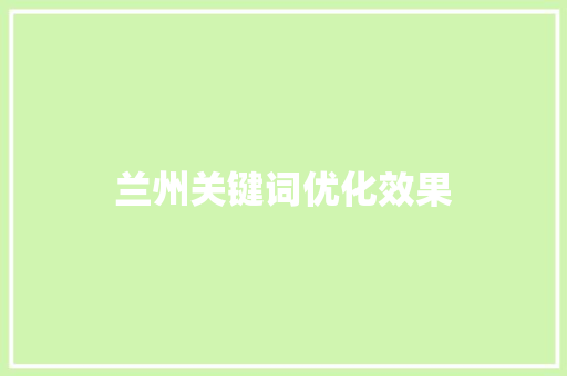 兰州关键词优化效果