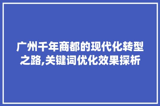 广州千年商都的现代化转型之路,关键词优化效果探析_广州关键词优化效果