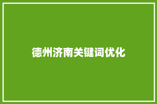 德州济南关键词优化