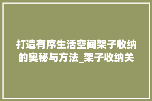 打造有序生活空间架子收纳的奥秘与方法_架子收纳关键词优化