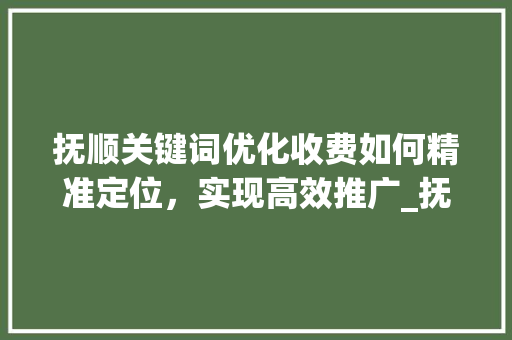 抚顺关键词优化收费如何精准定位，实现高效推广_抚顺关键词优化怎么收费
