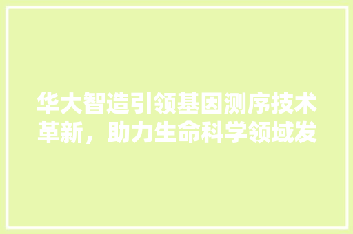 华大智造引领基因测序技术革新，助力生命科学领域发展