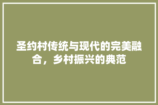 圣约村传统与现代的完美融合，乡村振兴的典范