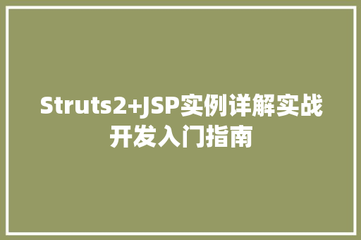 Struts2+JSP实例详解实战开发入门指南