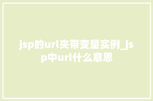 jsp的url夹带变量实例_jsp中url什么意思
