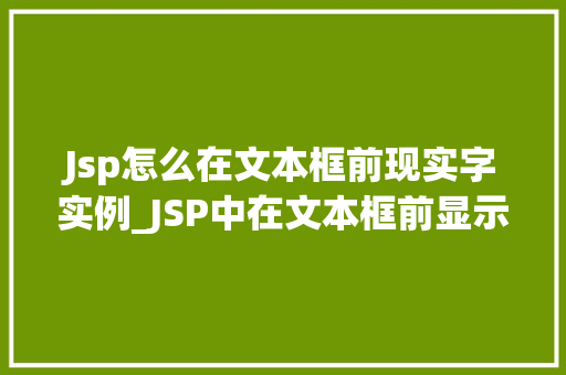 Jsp怎么在文本框前现实字实例_JSP中在文本框前显示文字实例详解  第1张