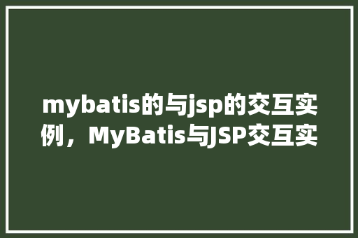 mybatis的与jsp的交互实例，MyBatis与JSP交互实例：实现数据展示与交互