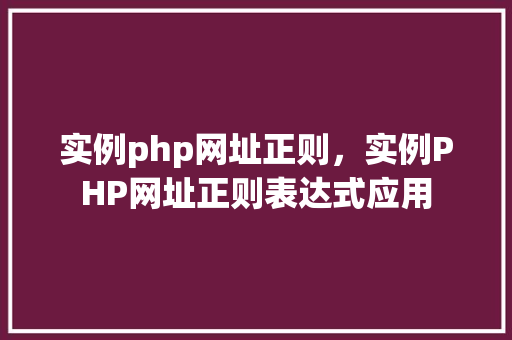实例php网址正则，实例PHP网址正则表达式应用