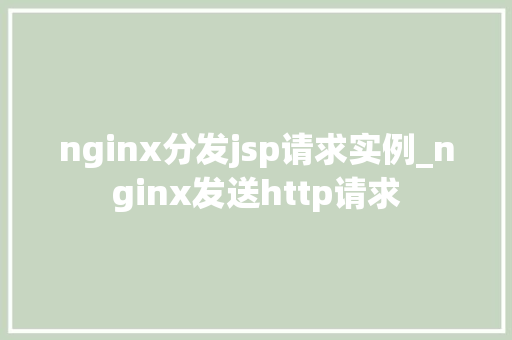 nginx分发jsp请求实例_nginx发送http请求