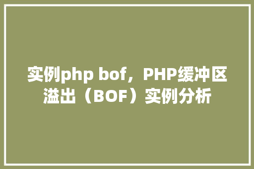 实例php bof，PHP缓冲区溢出（BOF）实例分析