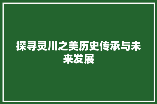 探寻灵川之美历史传承与未来发展