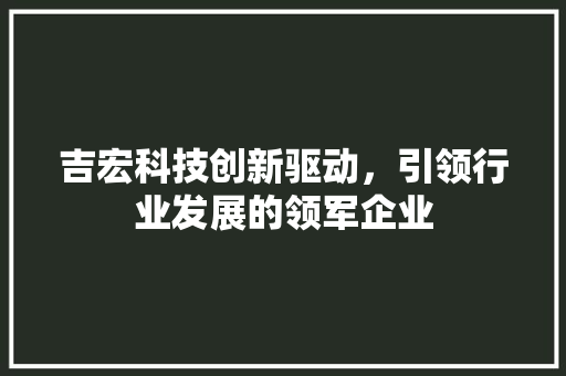 吉宏科技创新驱动，引领行业发展的领军企业