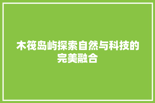木筏岛屿探索自然与科技的完美融合