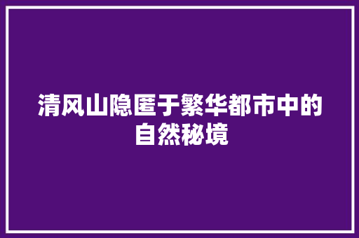 清风山隐匿于繁华都市中的自然秘境
