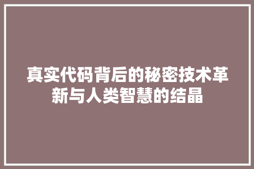 真实代码背后的秘密技术革新与人类智慧的结晶