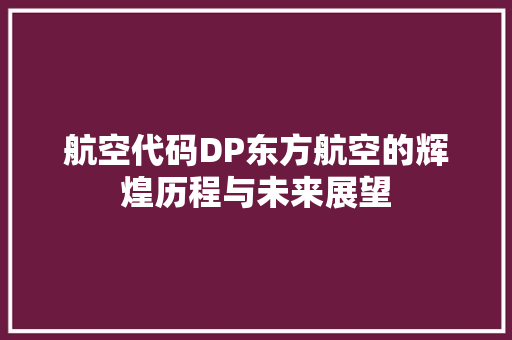 航空代码DP东方航空的辉煌历程与未来展望