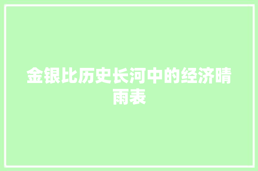 金银比历史长河中的经济晴雨表