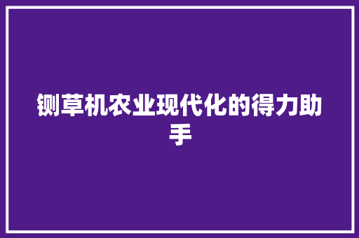 铡草机农业现代化的得力助手