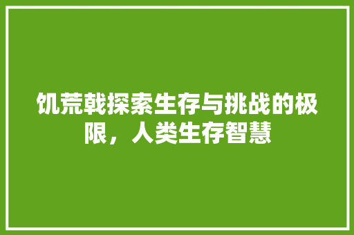 饥荒戟探索生存与挑战的极限，人类生存智慧