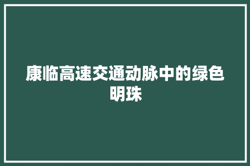 康临高速交通动脉中的绿色明珠