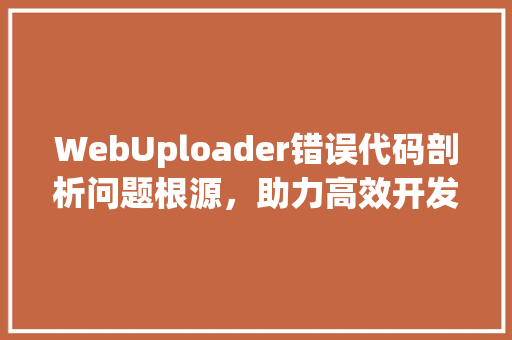 WebUploader错误代码剖析问题根源，助力高效开发