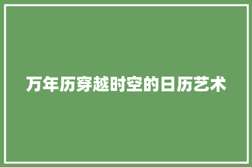 万年历穿越时空的日历艺术