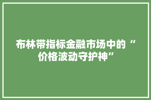 布林带指标金融市场中的“价格波动守护神”
