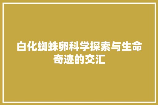 白化蜘蛛卵科学探索与生命奇迹的交汇
