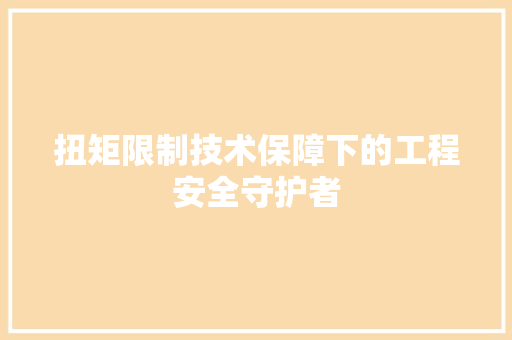 扭矩限制技术保障下的工程安全守护者