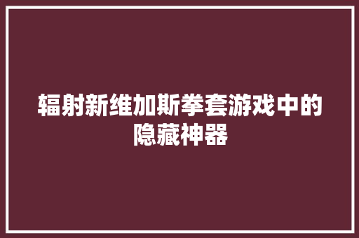 辐射新维加斯拳套游戏中的隐藏神器  第1张