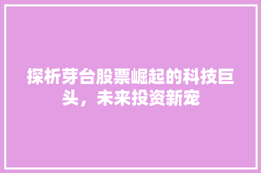 探析芽台股票崛起的科技巨头，未来投资新宠