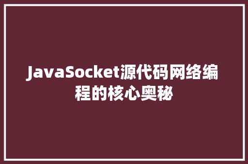 JavaSocket源代码网络编程的核心奥秘