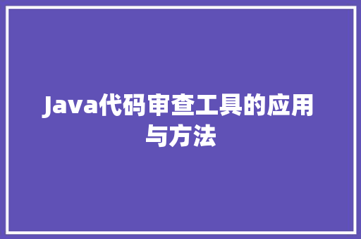 Java代码审查工具的应用与方法  第1张
