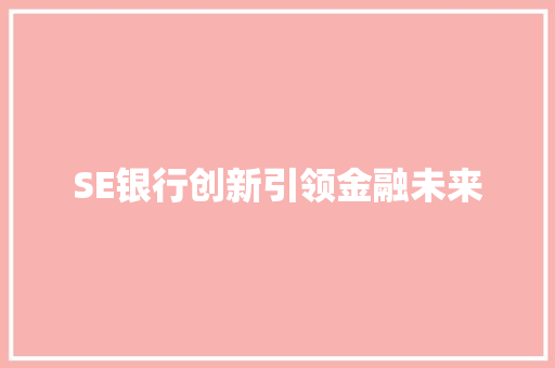 SE银行创新引领金融未来