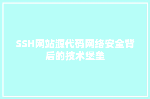 SSH网站源代码网络安全背后的技术堡垒