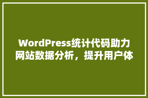 WordPress统计代码助力网站数据分析，提升用户体验