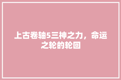 上古卷轴5三神之力，命运之轮的轮回