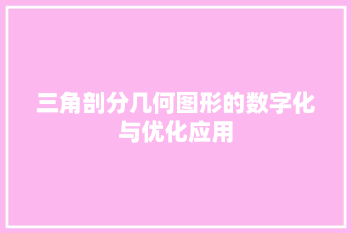 三角剖分几何图形的数字化与优化应用