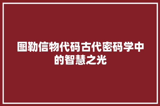 图勒信物代码古代密码学中的智慧之光