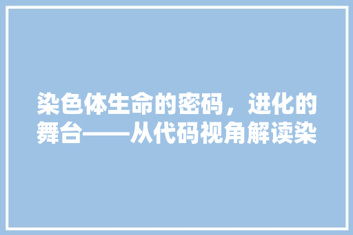 染色体生命的密码，进化的舞台——从代码视角解读染色体奥秘