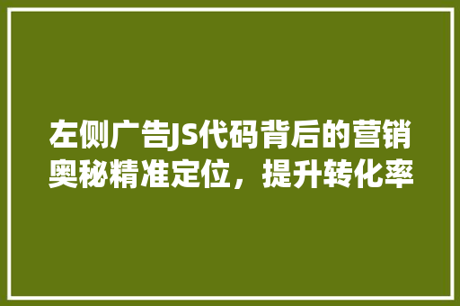 左侧广告JS代码背后的营销奥秘精准定位，提升转化率