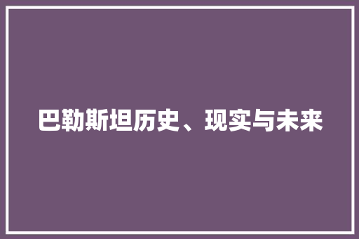 巴勒斯坦历史、现实与未来