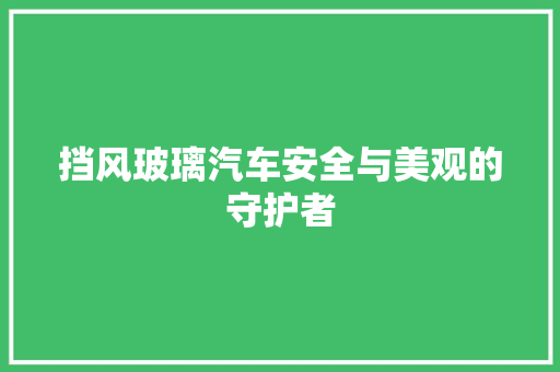 挡风玻璃汽车安全与美观的守护者
