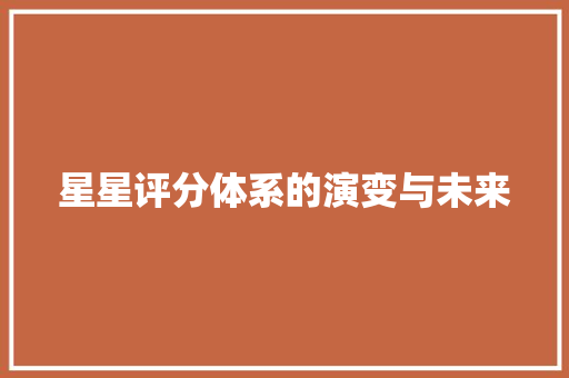 星星评分体系的演变与未来