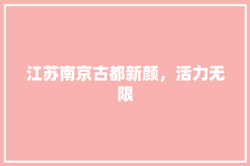 江苏南京古都新颜，活力无限
