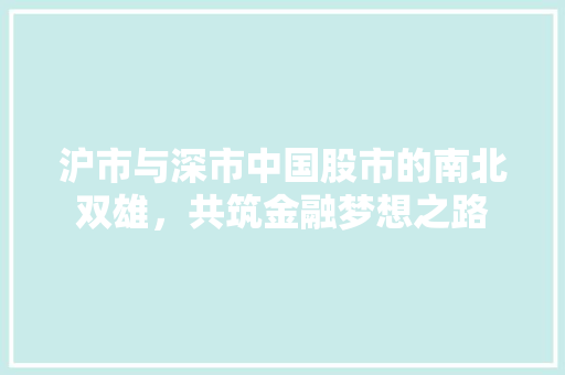 沪市与深市中国股市的南北双雄，共筑金融梦想之路