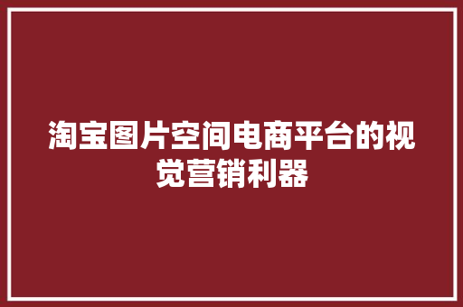 淘宝图片空间电商平台的视觉营销利器